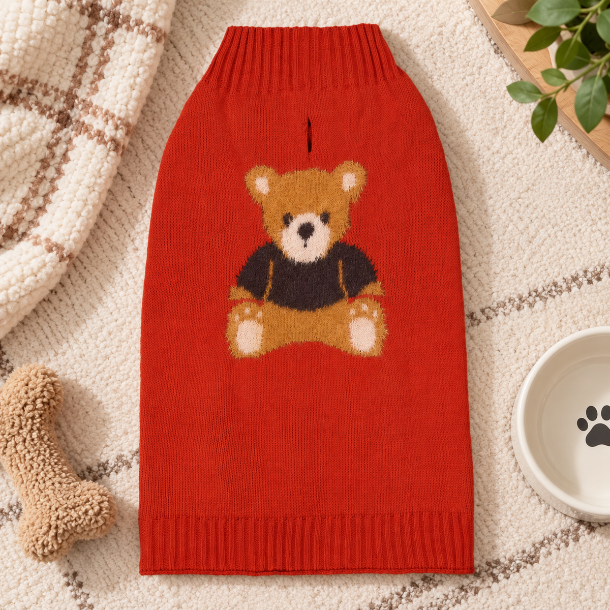 Teddy Bear Knit Pet Sweater