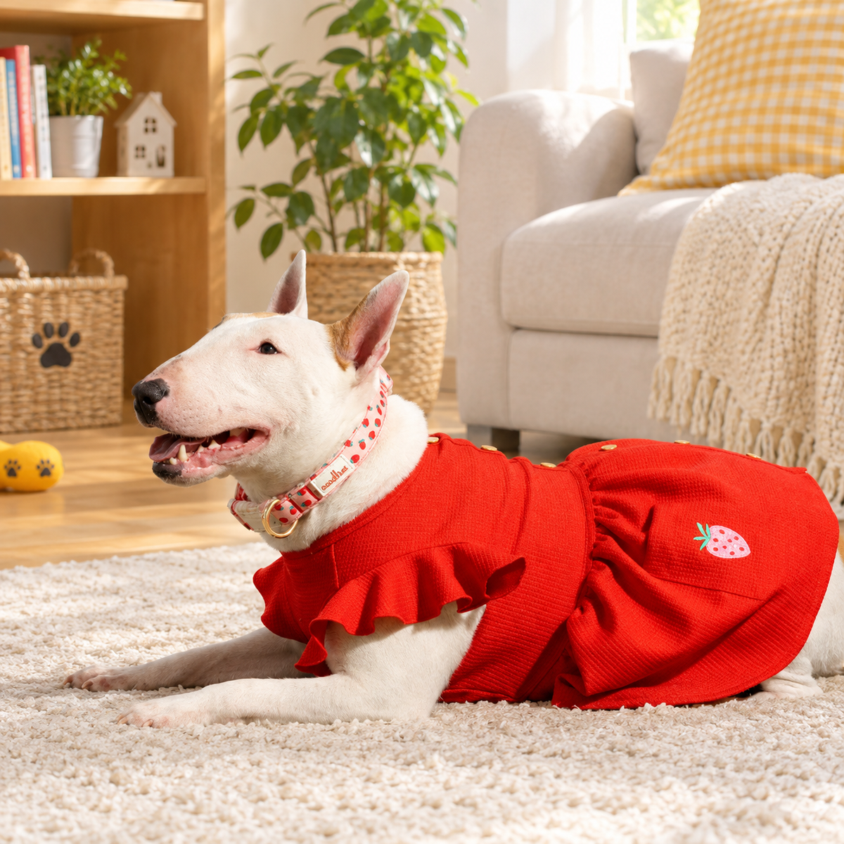 Sweet Strawberry Flutter Dog Dress