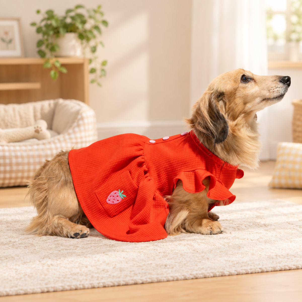 Sweet Strawberry Flutter Dog Dress
