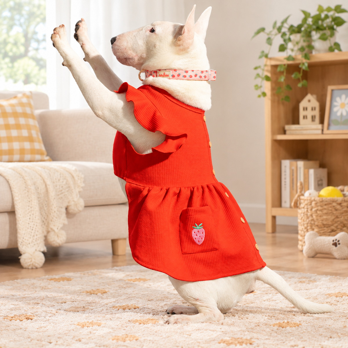 Sweet Strawberry Flutter Dog Dress